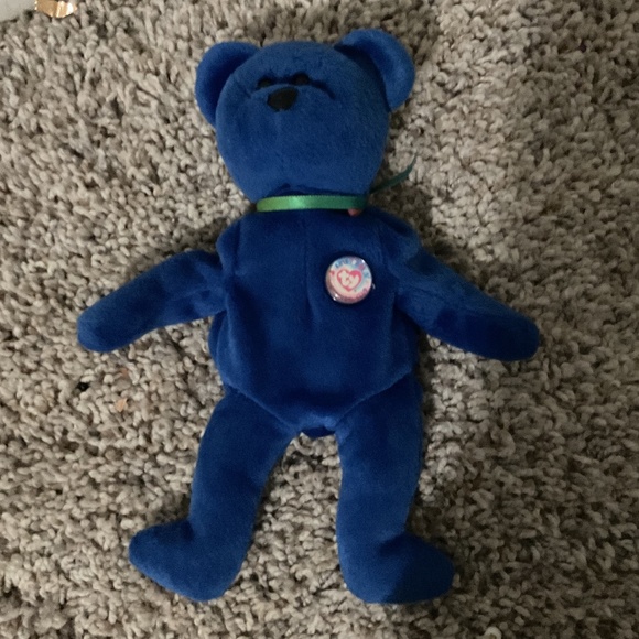 Blue small Beanie Babies teddy bear - Picture 6 of 17